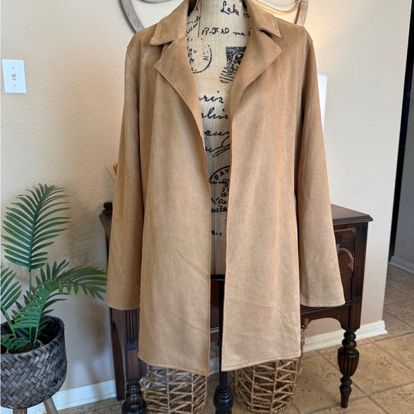Love Tree Tan Women's Long Open Jacket - Picture 11 of 11